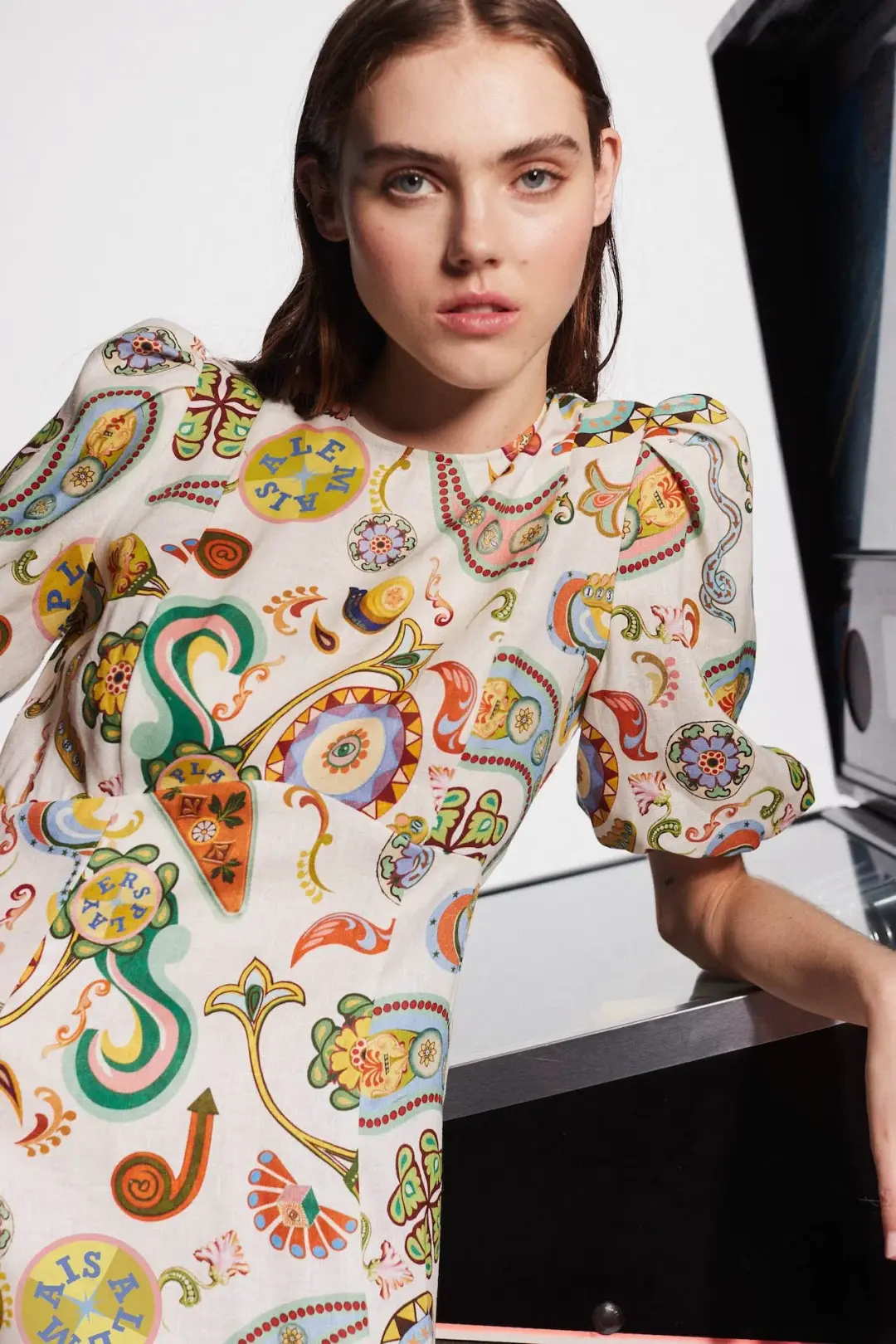 Alemais Arcade Midi Dress Multi Size AU 16 for rent on The Volte - main image