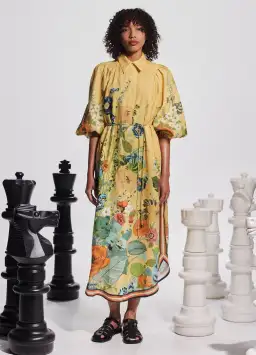 Alemais Cresida Shirtdress Yellow Floral Size AU 16 for rent on The Volte - image 1