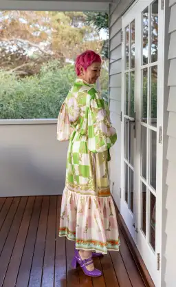 Alemais Checkmate Silk Midi Shirtdress Multi Size 16 for rent on The Volte - image 5