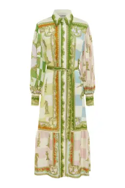 Alemais Checkmate Silk Midi Shirtdress Multi Size 16 for rent on The Volte - image 6