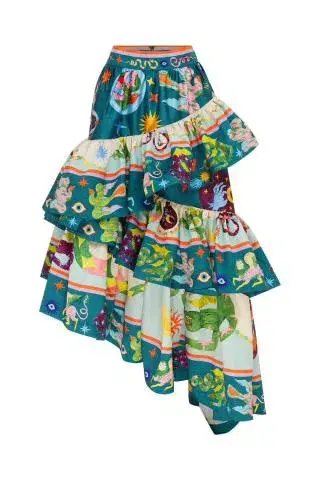 Alemais Guardian Tiered Ruffle Skirt Multi Size AU 12 for rent on The Volte - main image