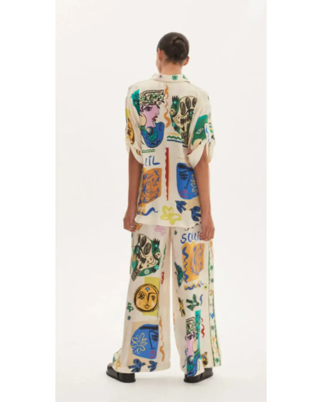 Alemais Soleil SIlk Shirt and Pant Set Print Size AU 14 for rent on The Volte - main image