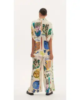 Alemais Soleil SIlk Shirt and Pant Set Print Size AU 14 for rent on The Volte - image 2