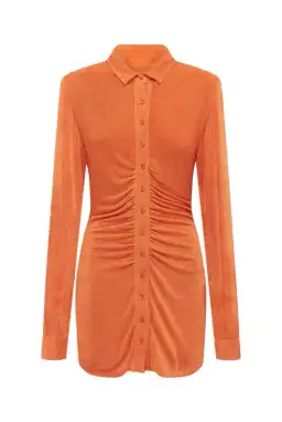 With Jean Andy Mini Dress Orange Size 8 for rent on The Volte - image 3