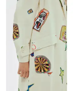 Alemais Checkers Coat Cream Print Size AU 16 for rent on The Volte - image 2