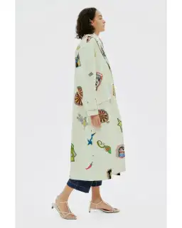 Alemais Checkers Coat Cream Print Size AU 16 for rent on The Volte - image 4