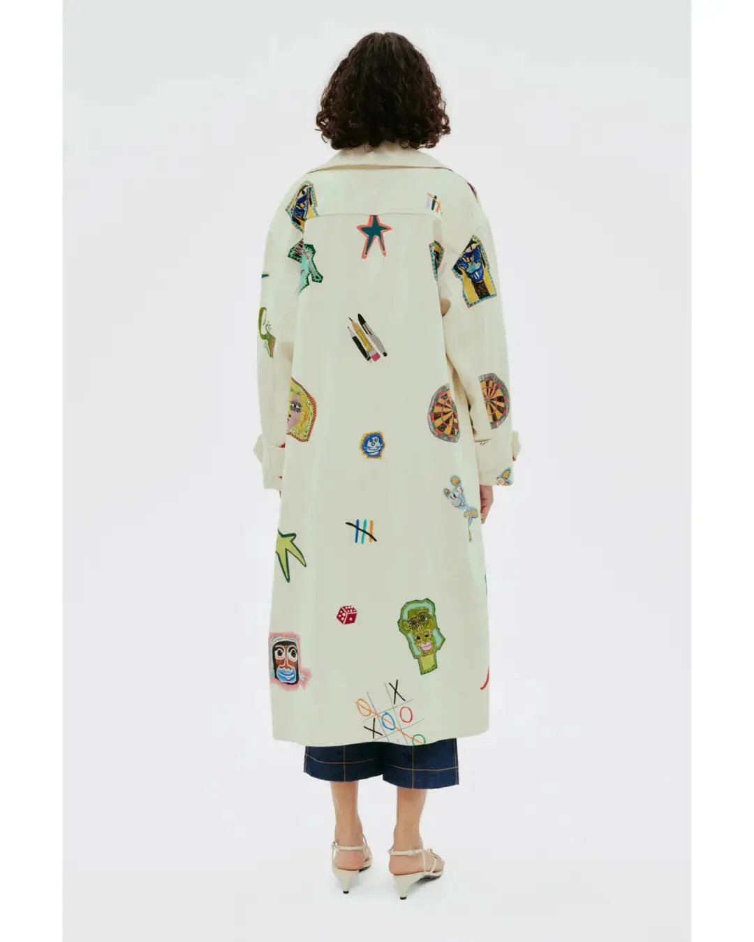 Alemais Checkers Coat Cream Print Size AU 16 for rent on The Volte - main image
