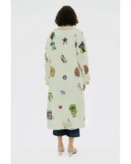 Alemais Checkers Coat Cream Print Size AU 16 for rent on The Volte - image 5