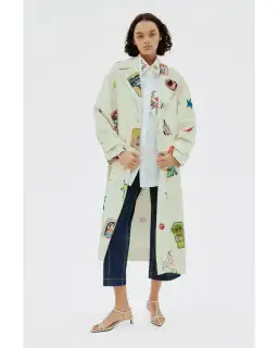 Alemais Checkers Coat Cream Print Size AU 16 for rent on The Volte - image 1