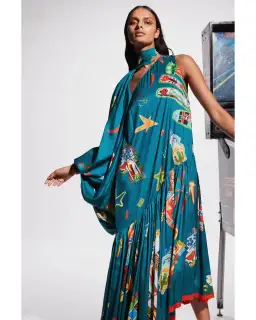 Alemais Rollers Gown Blue Print Size AU 16 for rent on The Volte - image 4