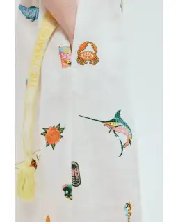 Alemais Blue Marlin Embroidered Shirtdress Print Size AU 16 for rent on The Volte - image 2