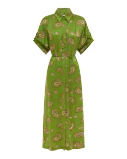 Alemais Dice Silk Shirtdress Green Size AU 16 for rent on The Volte - image 4