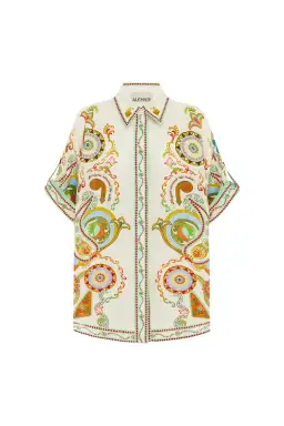 Alemais Pinball Linen Shirt and Short Set Multi Size 16 for rent on The Volte - image 5