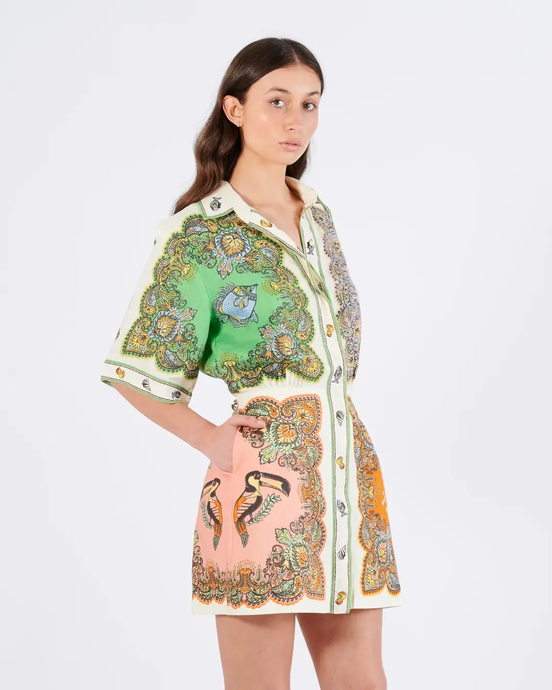 Alemais Trippy Troppo Mini Dress Multi Size AU 16 for rent on The Volte - main image