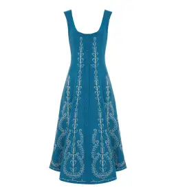 Alemais Donovan Corded Midi Dress Blue Print Size AU 16 for rent on The Volte - image 6