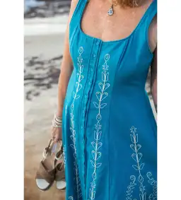 Alemais Donovan Corded Midi Dress Blue Print Size AU 16 for rent on The Volte - image 4