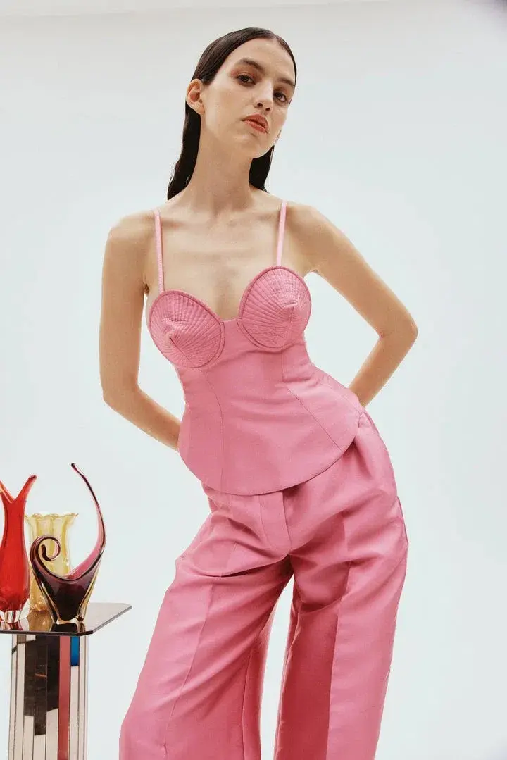 Alemais Priscilla Corset Top Pink Size 12 for rent on The Volte - main image