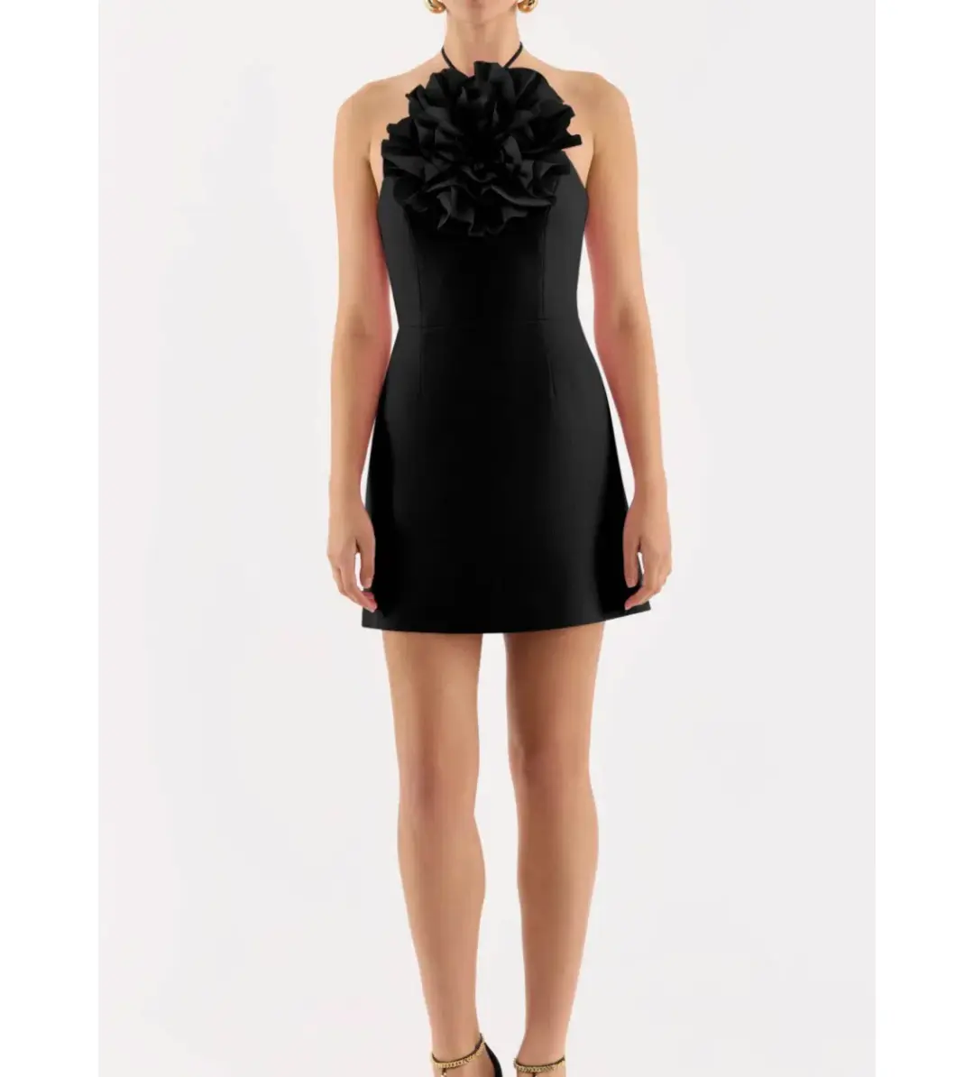 Rebecca Vallance Odetta Mini Halter Black Size 8 for rent on The Volte - main image