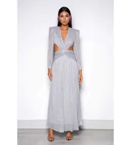 Elle Zeitoune Scarlett Dress Silver Size 12