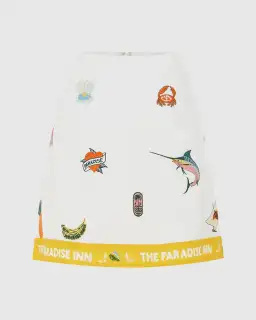 Alemais Blue Marlin Embroidered Shirt and Skirt Set Cream Multi Size 14 for rent on The Volte - image 7