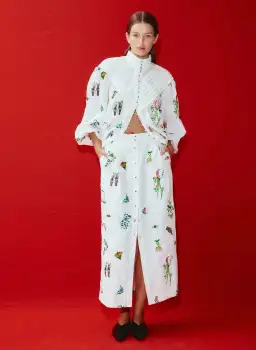 Alemais Atticus Embroidered Shirt and Skirt Set Cream Multi Size 12 for rent on The Volte - image 4