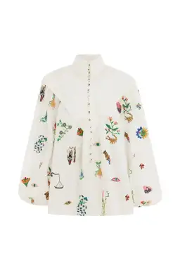 Alemais Atticus Embroidered Shirt and Skirt Set Cream Multi Size 12 for rent on The Volte - image 5