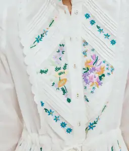 Alemais Willa Embroidered Midi Shirt Dress White Floral Size 16 for rent on The Volte - image 7