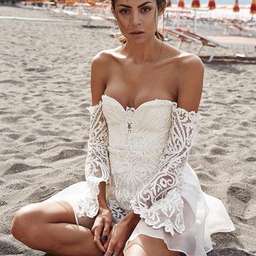 THURLEY Spanish Steps Off The Shoulder Lace Dress White Size 8 for rent on The Volte - image 1