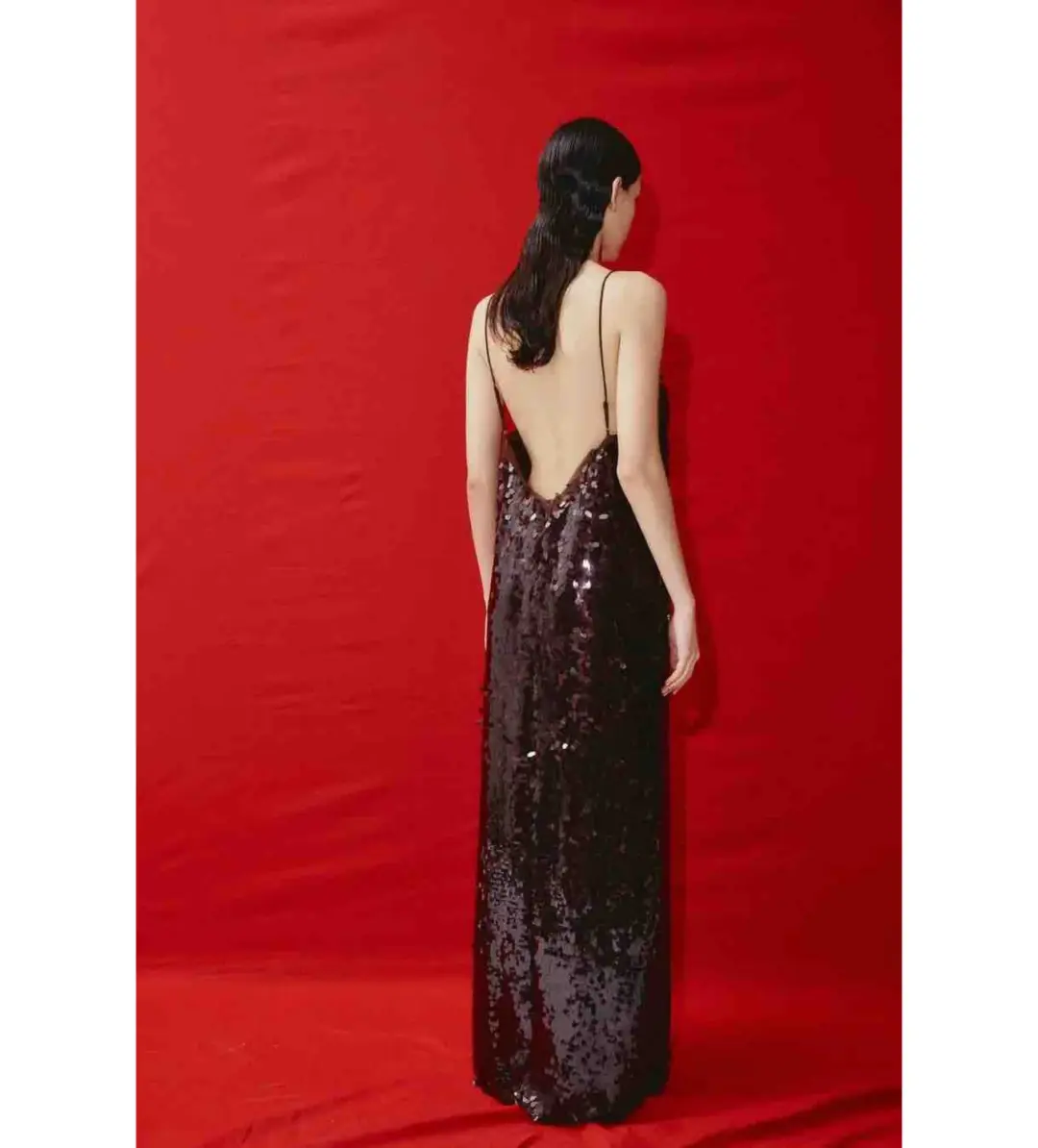Alemais Geanie Sequin Gown In Chocolate Size 14 for rent on The Volte - main image