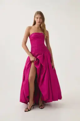 Aje Violette Bubble Hem Maxi Dress Deep Magenta Size 10 for rent on The Volte - image 2