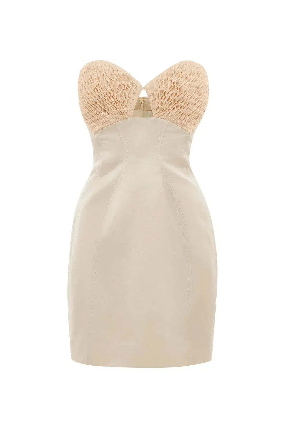 Alemais Pearl Smock Mini Dress Gardenia Size 16 for rent on The Volte - main image