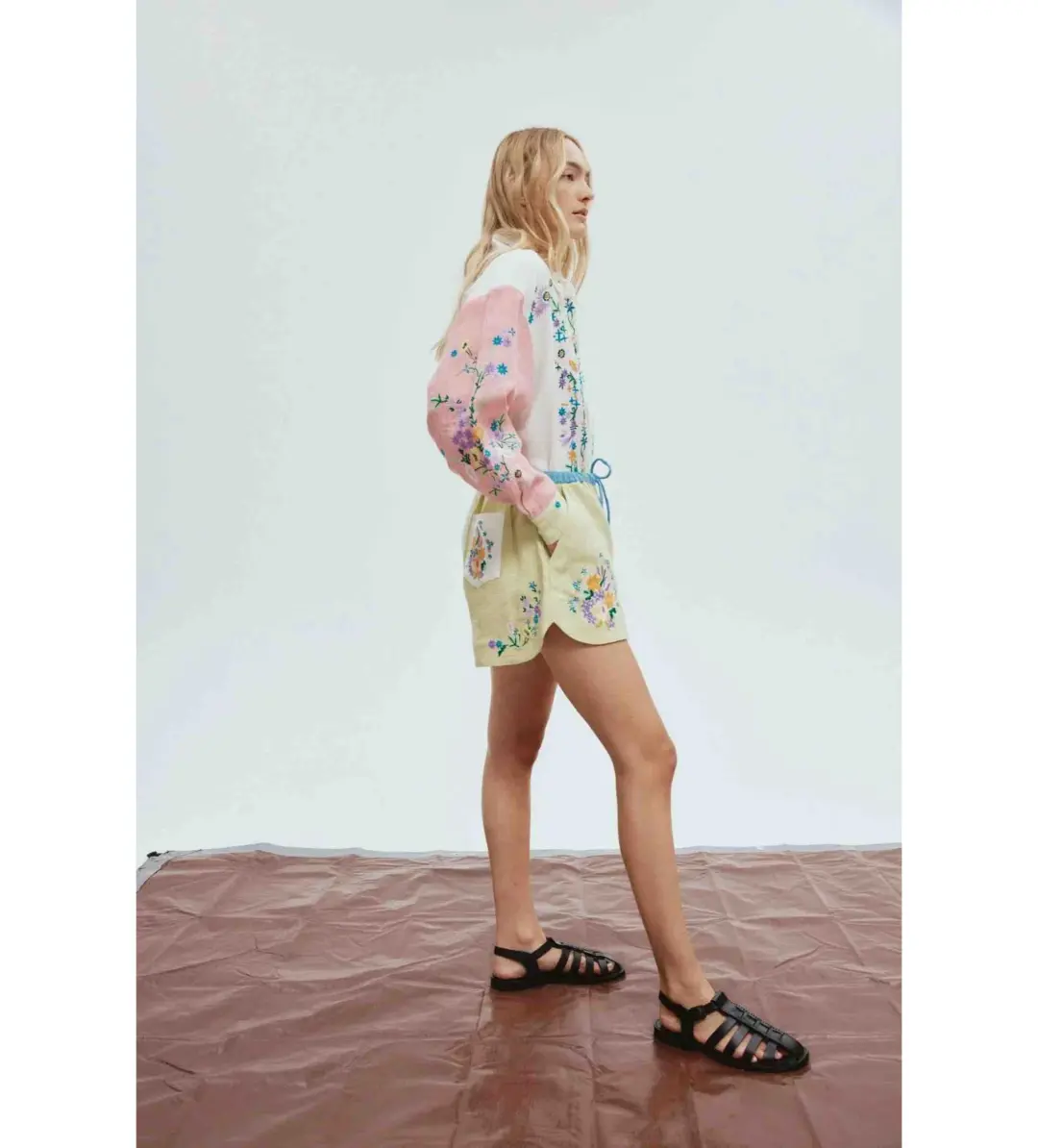 Alemais Willa Embroidered Shirt and Short Set Multi Floral Size 16 for rent on The Volte - main image