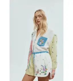 Alemais Willa Embroidered Shirt and Short Set Multi Floral Size 16 for rent on The Volte - image 4