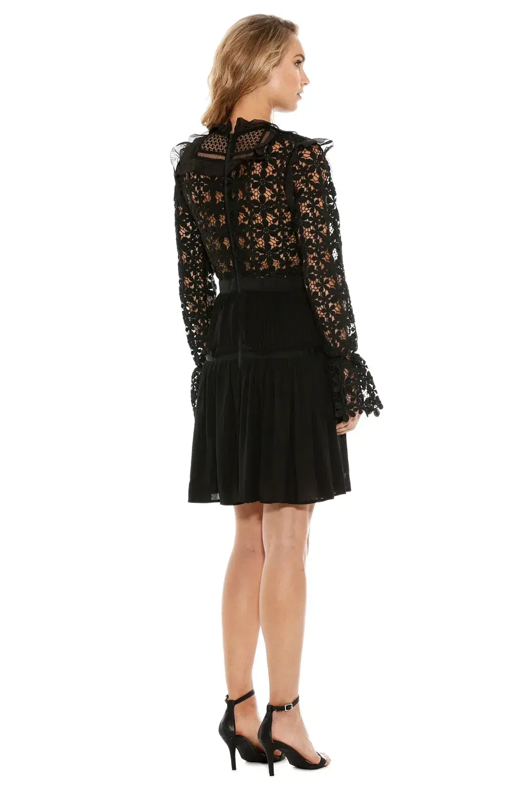 Self Portait Adeline Lace Mini Dress Black Size 4 for rent on The Volte - main image
