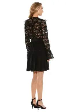 Self Portait Adeline Lace Mini Dress Black Size 4 for rent on The Volte - image 3