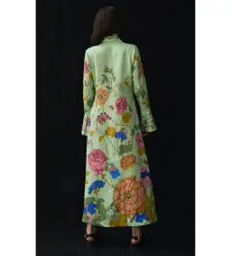 Alemais Olivia Floral Linen Maxi Shirt Dress Green Size 16 for rent on The Volte - image 5
