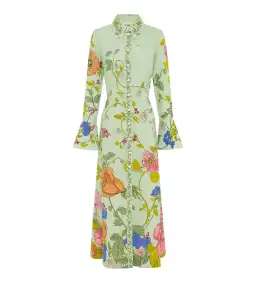 Alemais Olivia Floral Linen Maxi Shirt Dress Green Size 16 for rent on The Volte - image 8