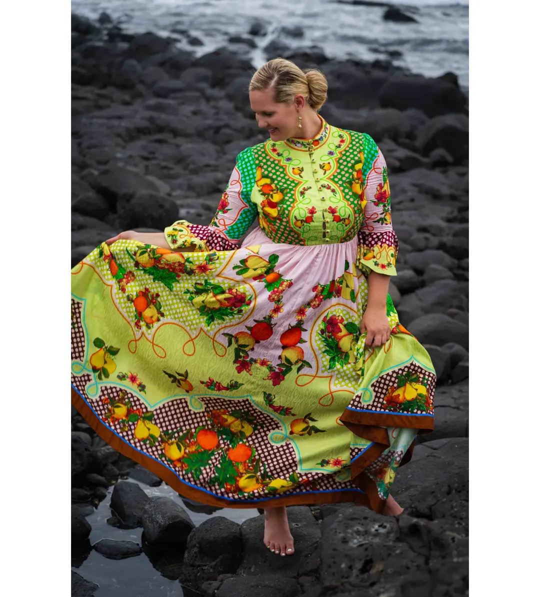 Alemais Lemonis Jacquard Midi Dress Multi Print Size 16 for rent on The Volte - main image