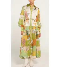 Alemais Jerome Silk Midi Dress Multi/Print Size 14