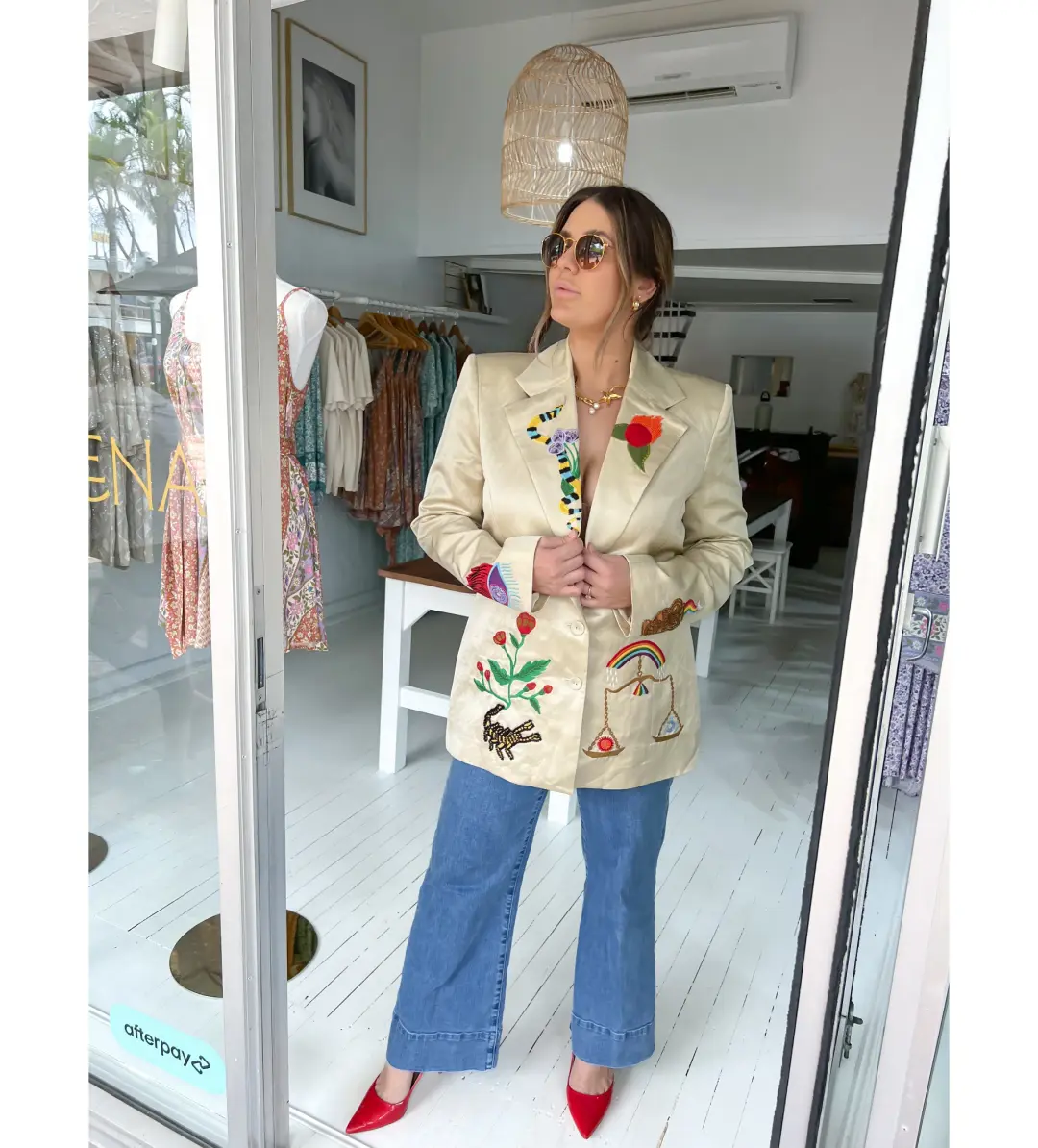 Alemais Zelda Embroidered Blazer Print Size 16 for rent on The Volte - main image