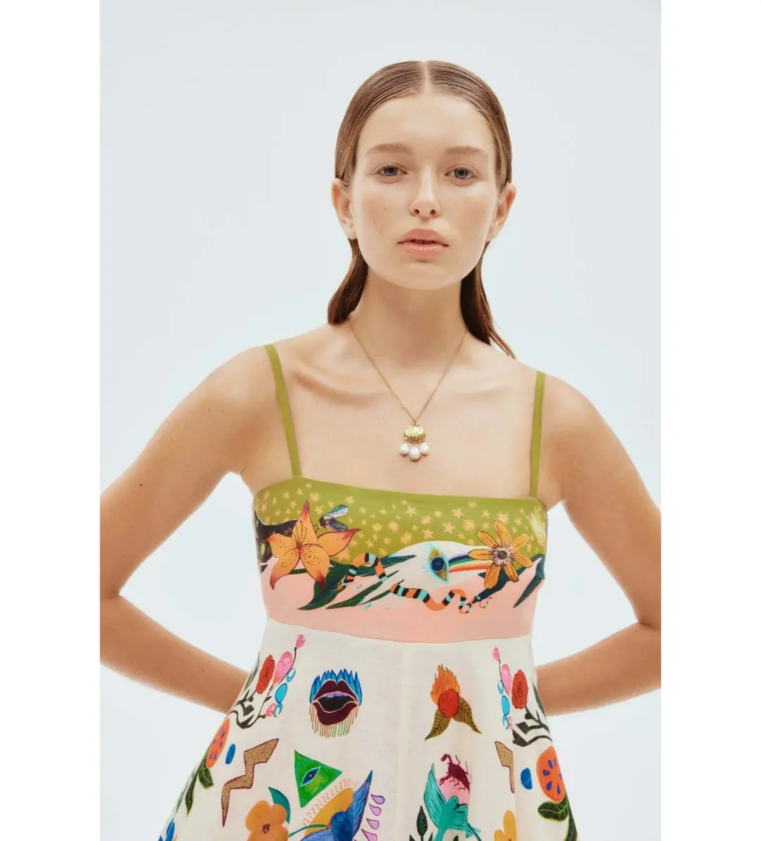 Alemais Evergreen Sundress Print Size 16 for rent on The Volte - main image