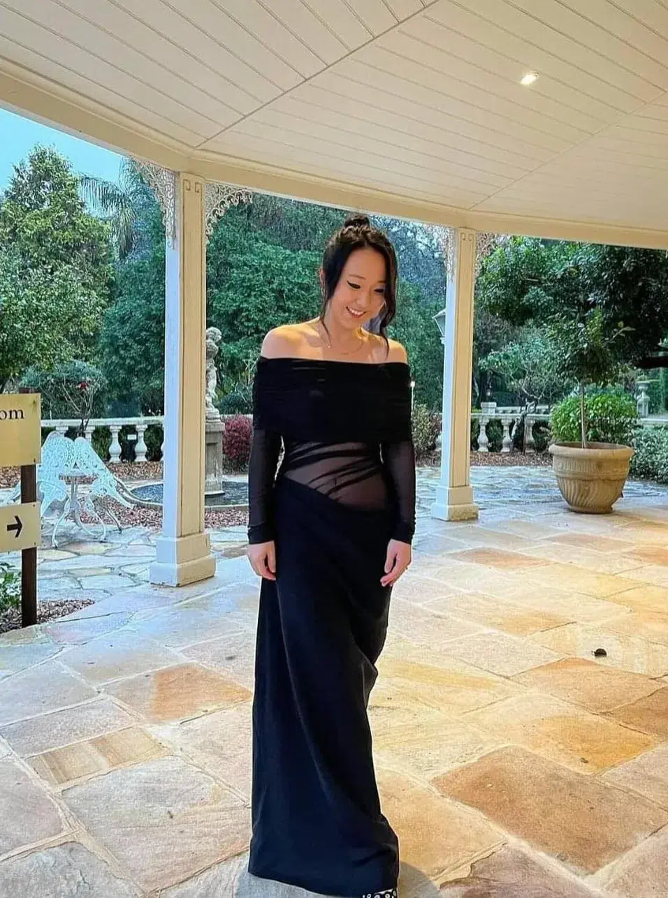 Benni Yasmin Off Shoulder Dress Black Size 8 for rent on The Volte - main image