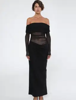 Benni Yasmin Off Shoulder Dress Black Size 8 for rent on The Volte - image 1