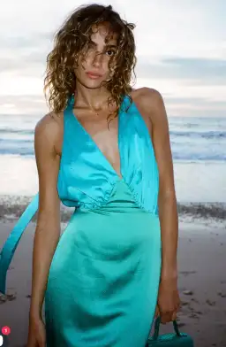 Wolf Gang Oahu Slip Dress Aquamarine Size 10 for rent on The Volte - image 2