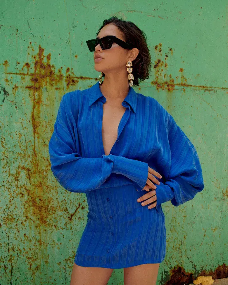 Rat & Boa Harlowe Mini Dress Blue Size 8 for rent on The Volte - main image