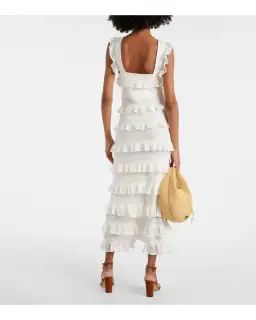 Zimmermann Natura Ruffle Dress in Parchment Size 1 / AU 10 for rent on The Volte - image 2