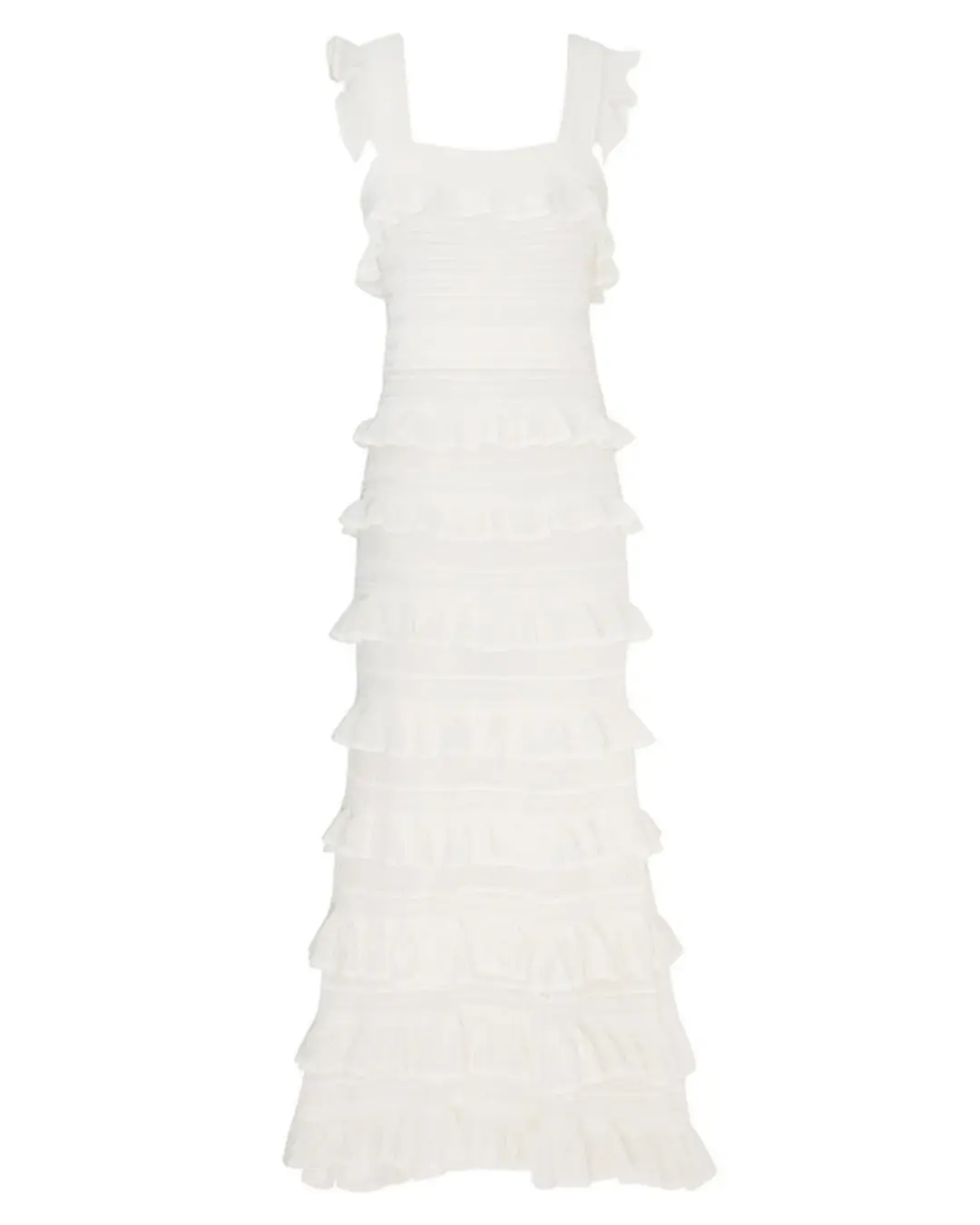 Zimmermann Natura Ruffle Dress in Parchment Size 1 / AU 10 for rent on The Volte - main image