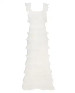 Zimmermann Natura Ruffle Dress in Parchment Size 1 / AU 10 for rent on The Volte - image 4