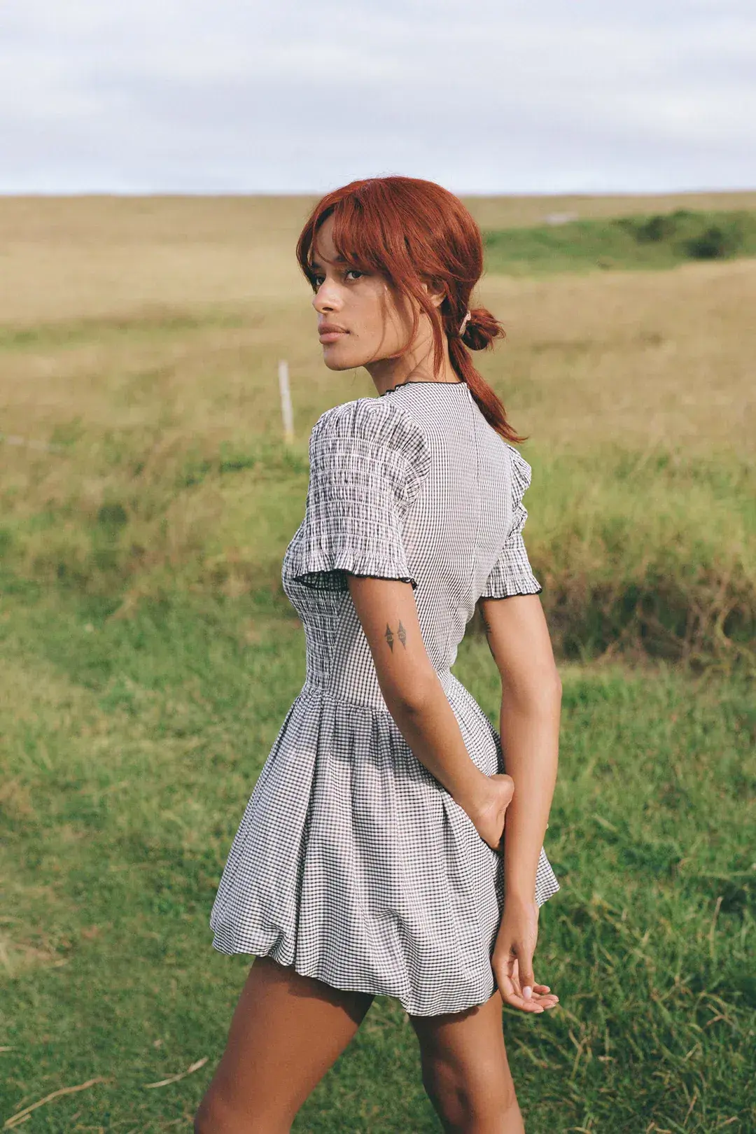 Apres Studio Gingham Bubble Mini Dress Print Size S / AU 8 for rent on The Volte - main image