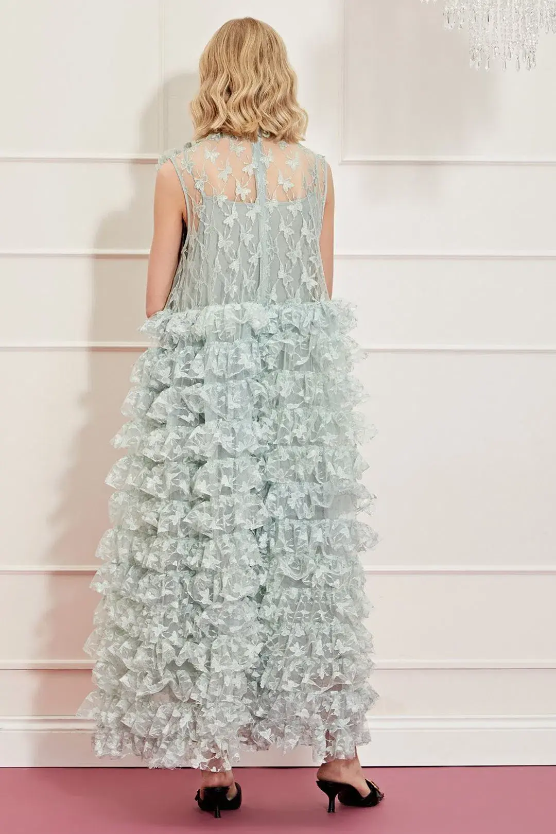 Sister Jane Dream Like A Butterfly Ruffle Maxi Dress Green Size S / Au 8 for rent on The Volte - main image